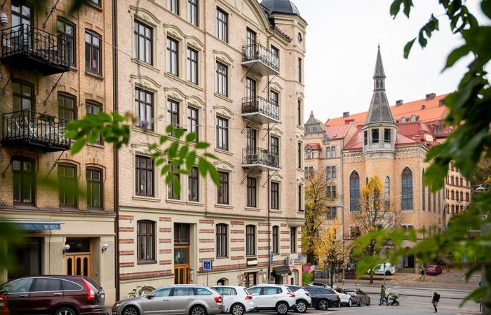 Eine kleine 33 m² große Wohnung mit Zwischengeschoss in Beigetönen