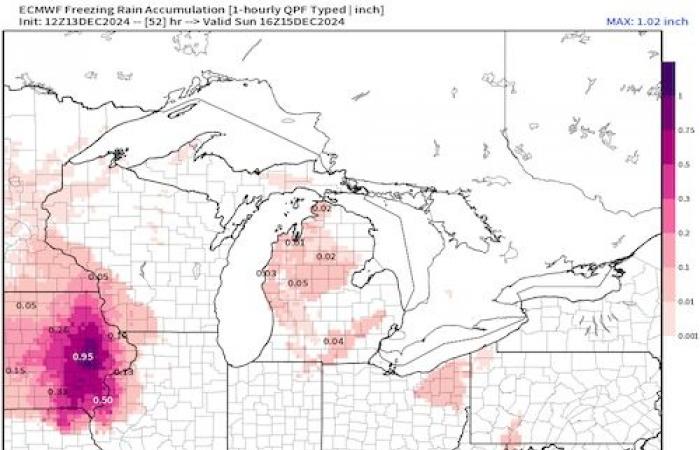 Eisiger Regen bereitete am Wochenende in Michigan leichte Sorgen