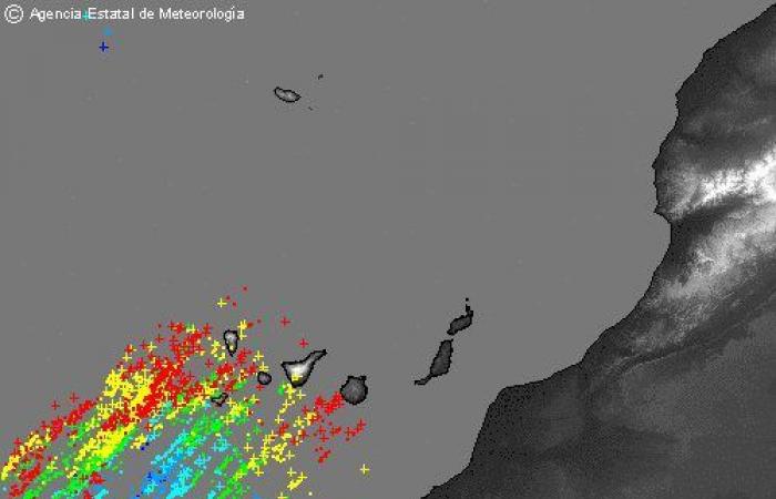 Sturm Dorothea hinterlässt in dieser Samstagnacht auf La Palma Wind, Regen und Blitze