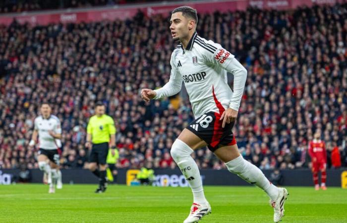 Fulham führt gegen Liverpool durch Andreas Pereira