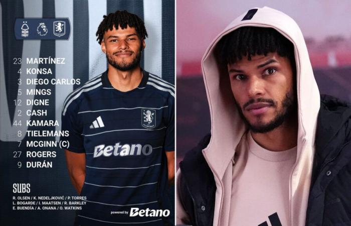 Tyrone Mings musste wegen einer Verletzung in letzter Minute aus der Aufstellung von Aston Villa ausscheiden, um gegen Nottingham Forest anzutreten