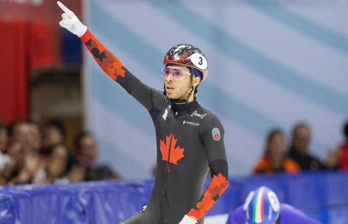 Kurzstrecken-Eisschnelllauf | William Dandjinou gewinnt eine weitere Goldmedaille