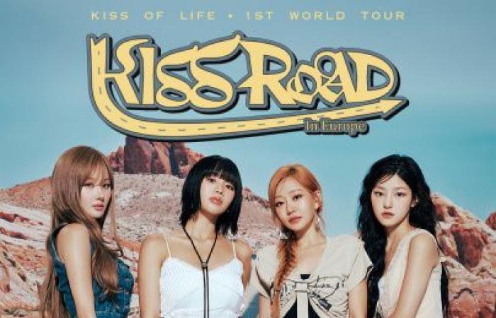 Kiss Of Life, die weibliche K-Pop-Gruppe, bei einem Konzert im Zénith in Paris im März 2025