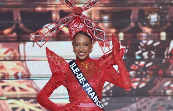 Das Moulin Rouge-Kostüm von Miss Île-de-France wurde zum besten regionalen Kostüm gewählt!