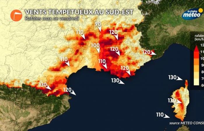 Starker Sturm im Ärmelkanal, gefolgt von einem Sturm im Mittelmeer