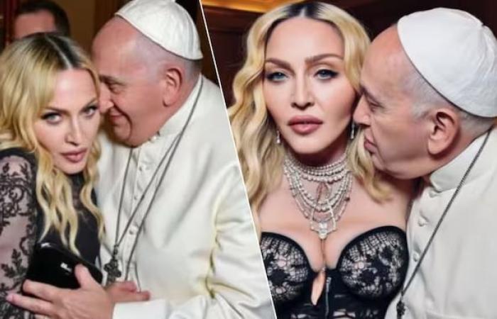 Diese manipulierten Fotos von Madonna mit Papst Franziskus sind umstritten: „Hyper unbequem“