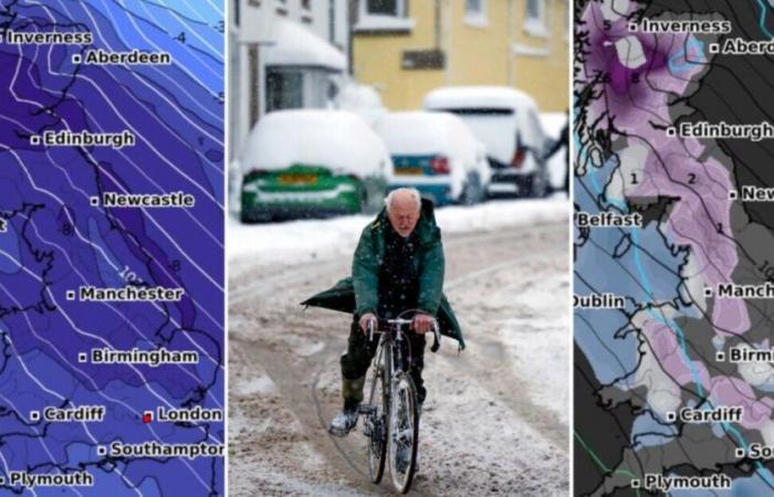 Schneevorhersage für Großbritannien, da Wetterkarten zeigen, dass eine Eisbombe die Südküste Englands trifft | Wetter | Nachricht