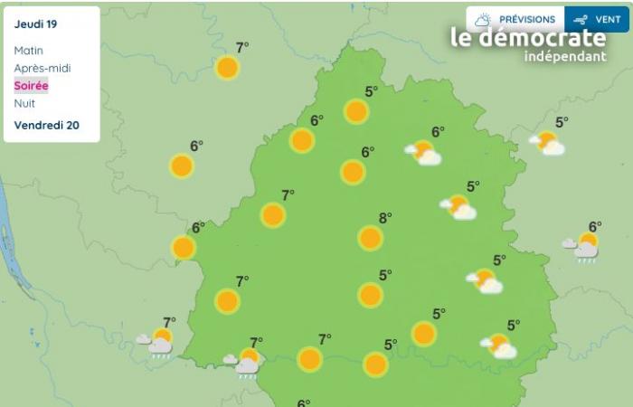 Dordogne. Wie wird das Wetter am Donnerstag, den 19. Dezember?