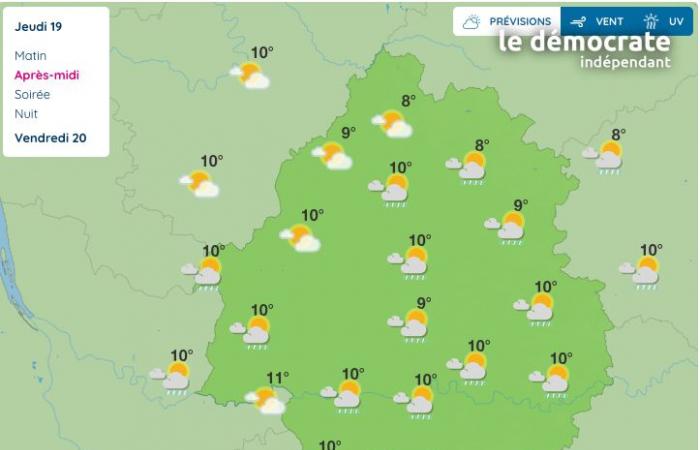 Dordogne. Wie wird das Wetter am Donnerstag, den 19. Dezember?