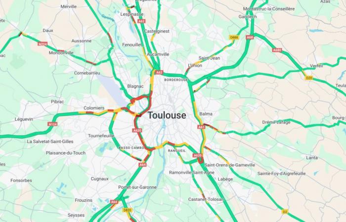 Live: Starker Verkehr auf der westlichen Ringstraße von Toulouse, an diesem Mittwochabend