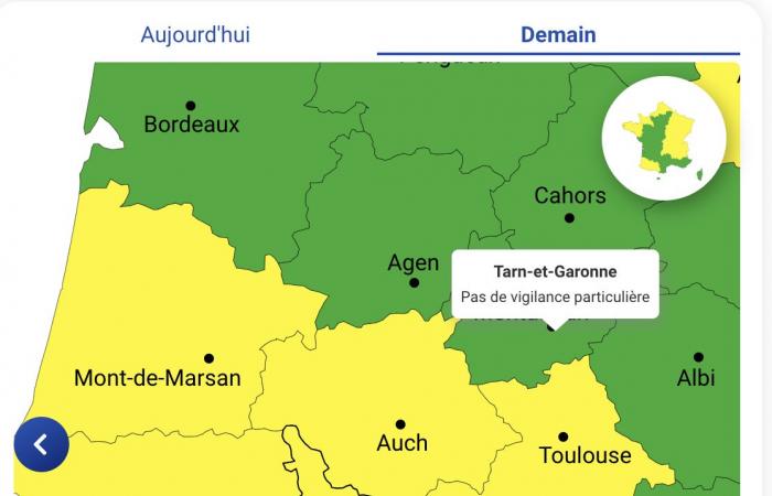 Gelber Alarm für Hautes-Pyrénées, Gers, Pyrénées-Atlantiques, Haute-Garonne, Landes und Ariège.