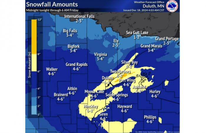 Bis zu 6–8 Zoll Schnee werden am Donnerstag erwartet – Duluth News Tribune