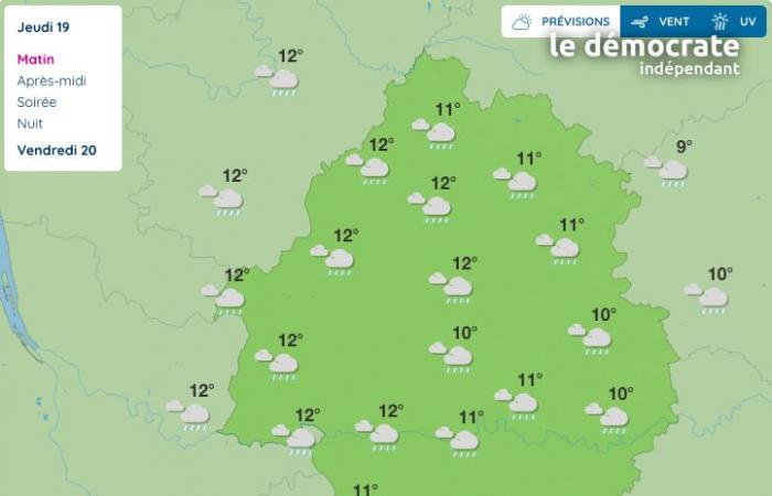 Dordogne. Wie wird das Wetter am Donnerstag, den 19. Dezember?