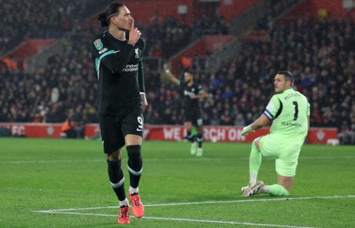 Darwin Nunez punktet für Liverpool gegen Southampton