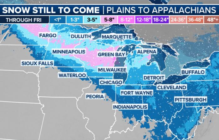 Minneapolis und Teile des oberen Mittleren Westens rechnen mit den bislang stärksten Schneefällen der Saison