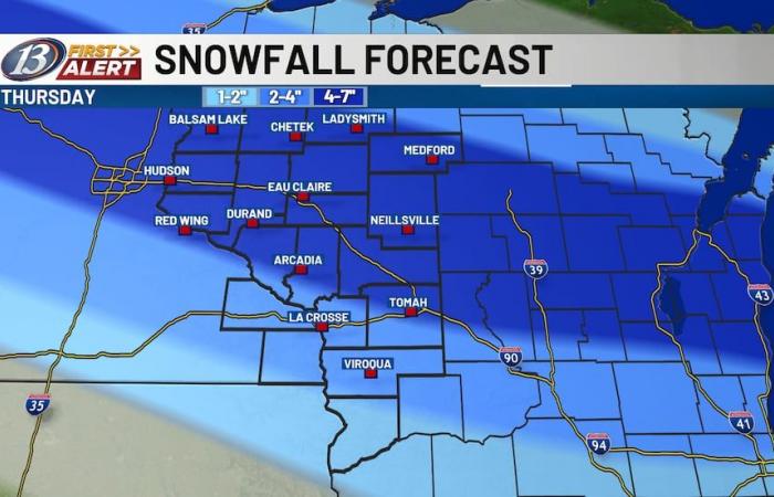 Starker Schneefall führt am Donnerstag zu glatter Fahrt in West-Wisconsin