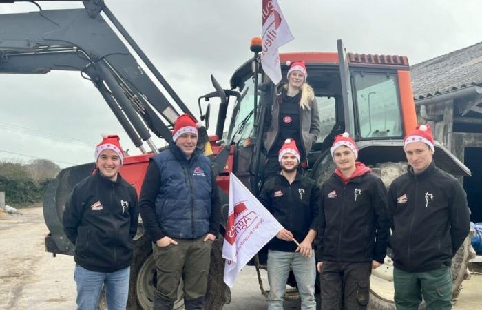 Zu Weihnachten veranstalten diese Bauern im Cotentin eine Parade mit beleuchteten Traktoren