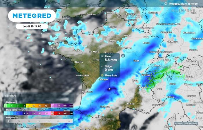 An diesem Donnerstag durchquert eine aktive Kaltfront Frankreich. Welche Regionen sind von starken Regenfällen betroffen?