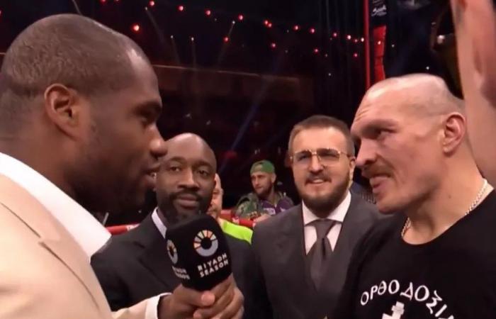 Daniel Dubois wird beschuldigt, Oleksandr Usyks Moment mit einem bizarren Einsatz nach dem Rückkampfsieg von Tyson Fury gestohlen zu haben