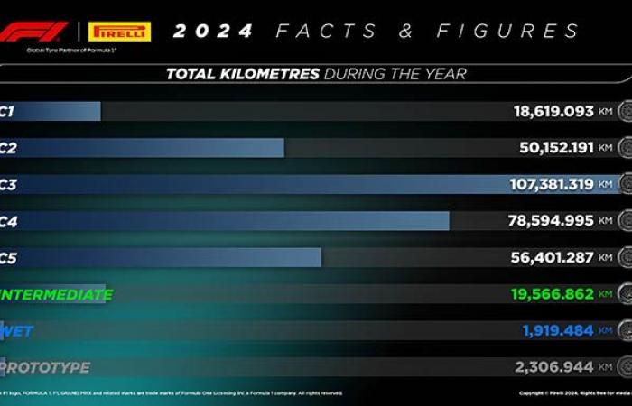 Formel 1 | Die Pirellis haben dieses Jahr in der Formel 1 die Erde-Mond-Distanz zurückgelegt!