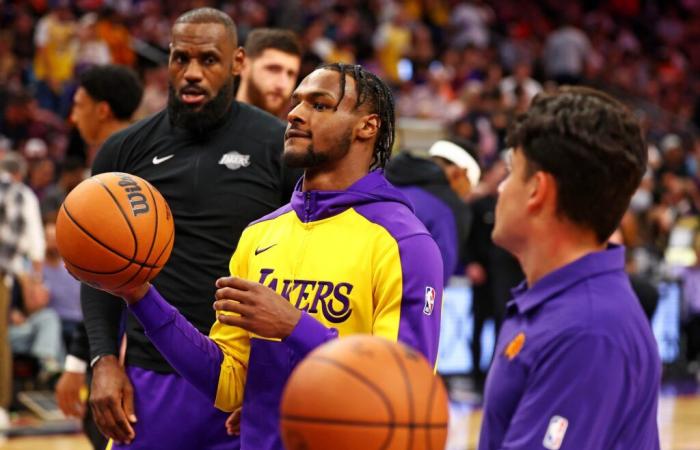 Der Apfel fällt nicht weit vom Stamm, Bronny James zeigt LeBrons berühmten Laufblock beim G-League-Sieg.