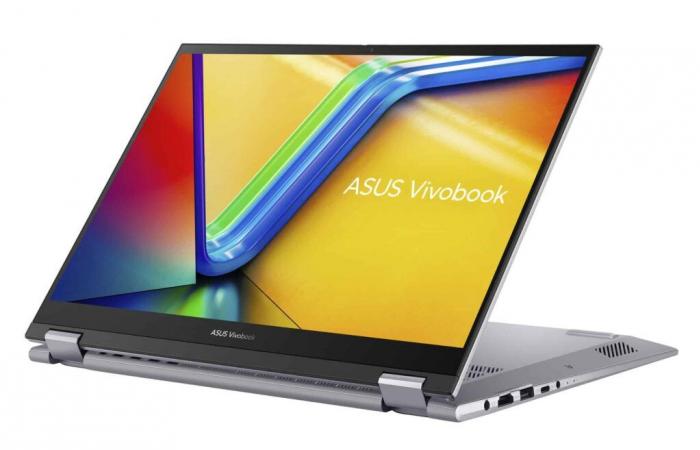 Aktion 1049 € Asus VivoBook S 14 Flip TN3402YA-KN250W, 2-in-1-Laptop-PC 14″ OLED 2,8K-Touchscreen-Tablet Silber leicht zu transportieren 8 Stunden Ryzen 7 SSD 1 TB