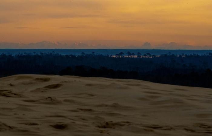 In Bildern. Die stets spektakuläre Fata Morgana der Pyrenäen über der Pilat-Düne