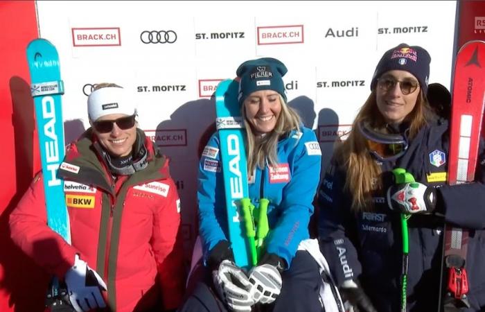 Hütter gewinnt den ersten Super-G in St. Moritz vor Gut und Goggia, Vonn schneidet gut ab