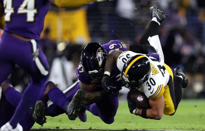 Erkenntnisse, Beobachtungen aus der ersten Halbzeit, als die Ravens einen Vorsprung von 17-10 vor den Steelers haben