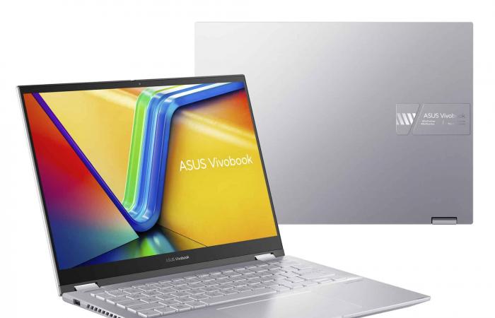 Aktion 1049 € Asus VivoBook S 14 Flip TN3402YA-KN250W, 2-in-1-Laptop-PC 14″ OLED 2,8K-Touchscreen-Tablet Silber leicht zu transportieren 8 Stunden Ryzen 7 SSD 1 TB