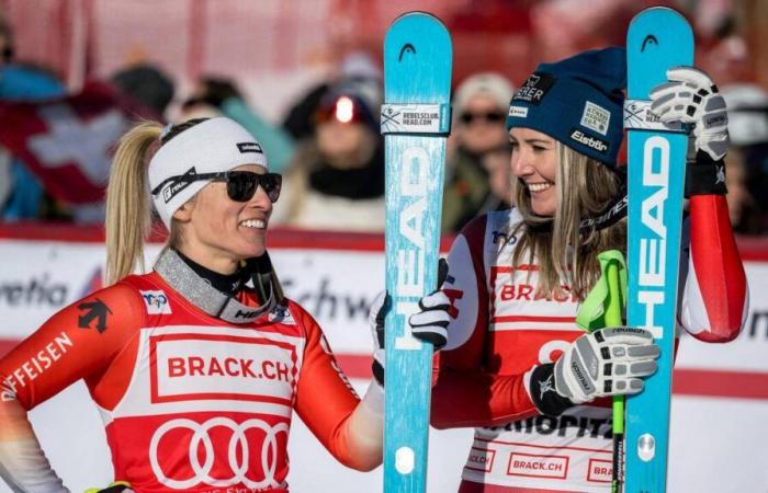 In St. Moritz siegt Cornelia Hütter vor Lara Gut-Behrami, Lindsey Vonn landet bei ihrem Comeback auf Platz 14