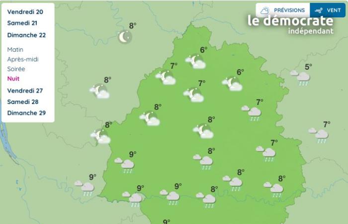 Dordogne. Wie wird das Wetter an diesem Sonntag, den 22. Dezember?