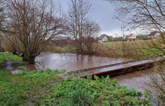 Region Obernai. Am Sonntagmorgen kam es nach heftigen Regenfällen an mehreren Orten zu Überschwemmungen