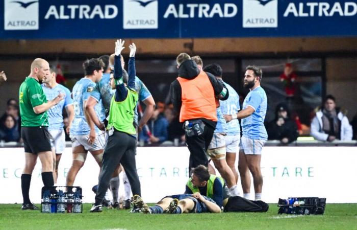 Montpellier-Racing 92. Hatte der Schiedsrichter Recht, das Ende des Spiels wegen des KOs von Sam James anzupfiffen?