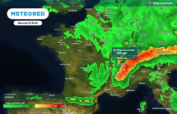 Météo-France versetzt 6 Departements in Alarmbereitschaft. Unsere Karten bestätigen Sturm und Schnee!