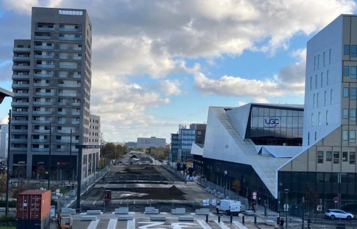 Toulouse. Auf dieser alten Strecke wird das Bitumen gesprengt, so dass ein mehrere Hektar großer Park entsteht