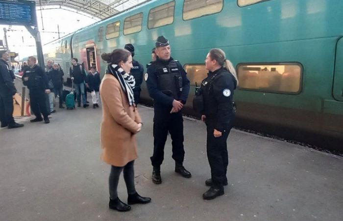 Bei Urlaubsreisen sichern Polizei und Bahnsicherheit die Züge und den Bahnhof Montauban