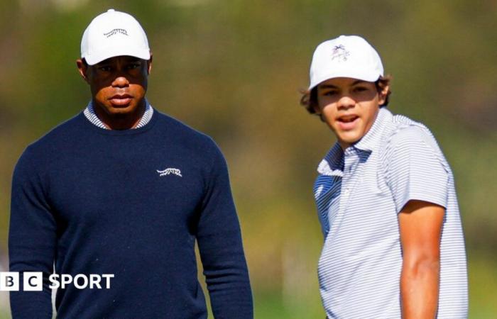 Tiger Woods und Sohn Charlie, 15, belegten in Orlando gemeinsam den ersten Platz