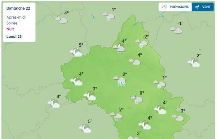 KARTEN. Wetter: Aveyron muss an diesem Sonntagabend doppelt auf Wind und Schnee achten. Was erwartet Sie im Departement?