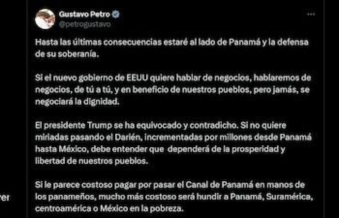 Der ehemalige Minister Juan Carlos Pinzón befragte Gustavo Petro zu Aussagen zugunsten Panamas nach Donald Trumps Erklärung, den Kanal zurückzugewinnen: „Sie kommen Kolumbien überhaupt nicht zugute“