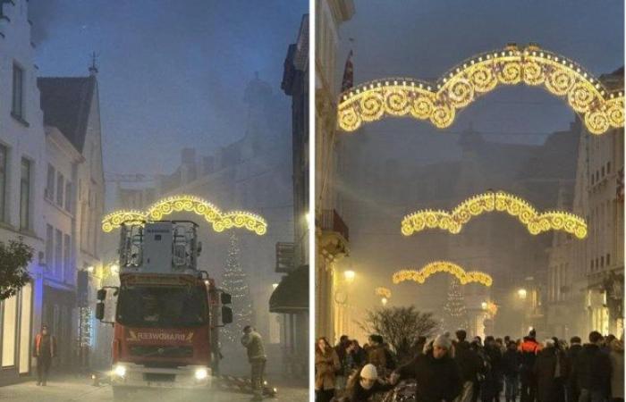 Schwerer Brand im Herzen von Brügge, kurz vor der De-Warmste-Woche: große Rauchwolke weithin sichtbar (Brügge)