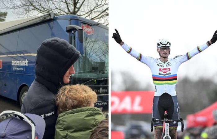 VIDEO. Mathieu van der Poel nimmt sich bei seiner Ankunft in Mol Zeit für seine Fans und warnt die Gegner: „Seit ich klein war, habe ich es geliebt, durch den Sand zu fahren.“