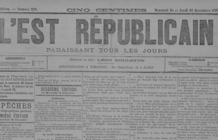 Nancy. Der republikanische Osten vergangener Weihnachten: ein Rückblick auf den 25. Dezember 1889