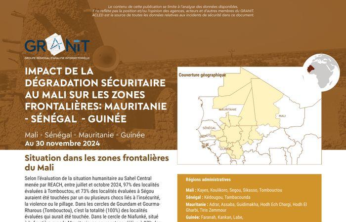 Auswirkungen der Sicherheitsverschlechterung in Mali auf Grenzgebiete: Mauretanien – Senegal – Guinea (GRANIT) – Stand 30. November 2024 – Mali