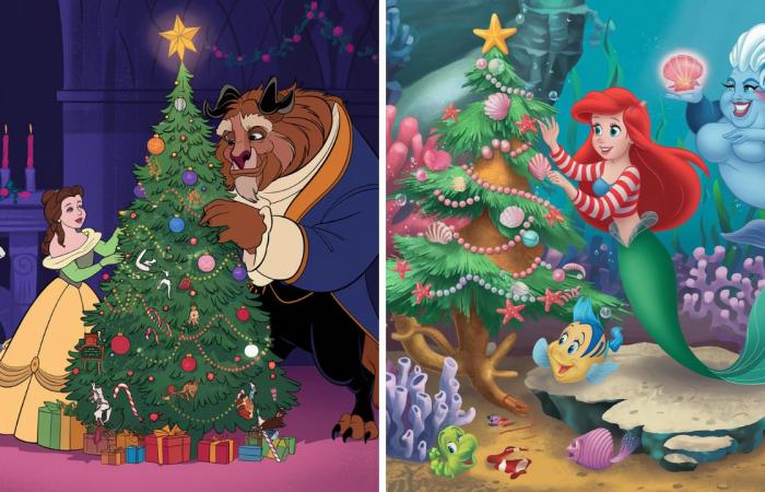 So würden die Disney-Prinzessinnen aussehen, wenn sie Weihnachten mit Abendessen und Geschenken feiern