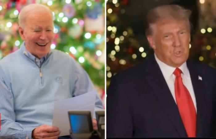 Biden und Trump teilen vor dem Tag der Amtseinführung völlig unterschiedliche Weihnachtsbotschaften: „Wir sind hier, um einander zu lieben“