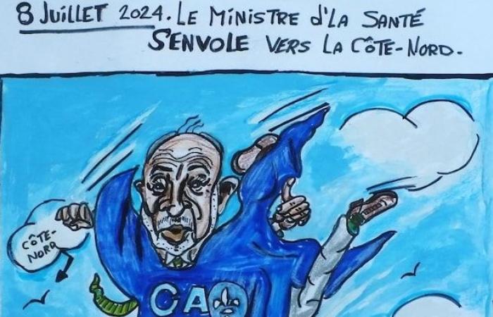 Nachrichten über die Nordküste unter der Lupe des Karikaturisten Gilles Létourneau