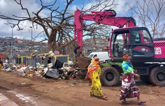 die schwierige Abfallbehandlung in Mayotte nach dem Durchzug des Zyklons Chido