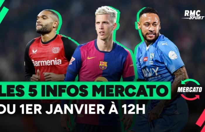 Olmo, Neymar, Tah … die 5 Transferfenster-Informationen vom 1. Januar bis Mittag