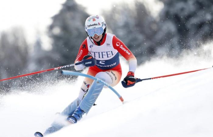 Michelle Gisin auf der Party in Kranjska Gora